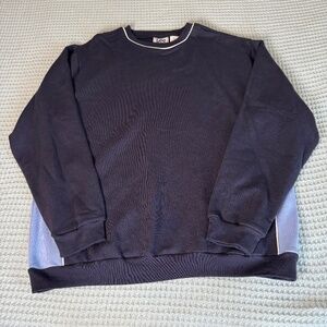 Vintage Lee Sport Sweatshirt Mens XL Extra Large Crewneck Navy Blue Blank Baggy